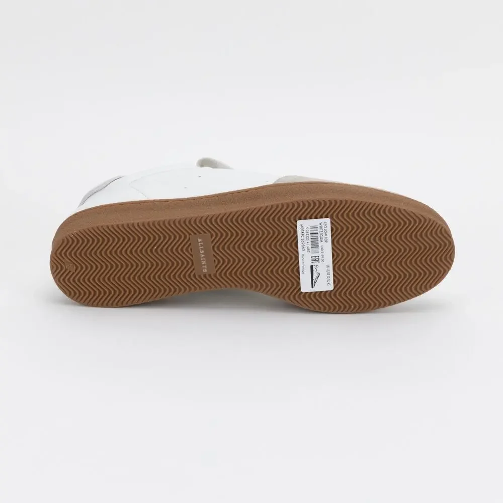 Allsaints Men Leo Low Top Sneaker White/Gum Size 12US/45EU